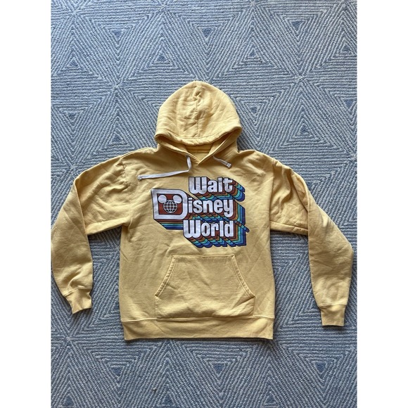Disney Other - Walt Disney World Retro-Style Graphic Logo Hoodie - Yellow - Small‎